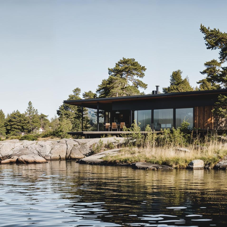 Cabin by the water